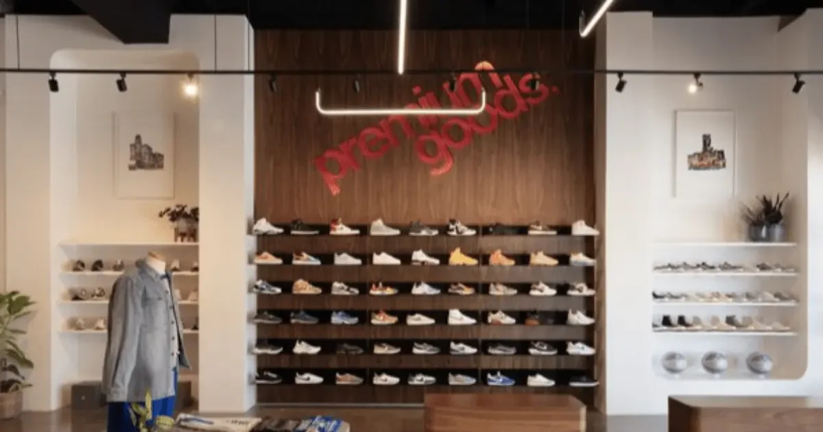 Customer Experience Example: Premium Goods A shoe store in Houston, Texas, showcasing a wide variety of shoes. Premium Goods offers exceptional customer experiences and satisfaction.